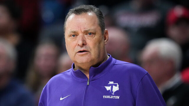 CINCINNATI, OHIO - DECEMBER 01: Head coach Billy Gillispie of the Tarleton State Texans looks on in the first half against the Cincinnati Bearcats at Fifth Third Arena on December 01, 2025 in Cincinnati, Ohio.