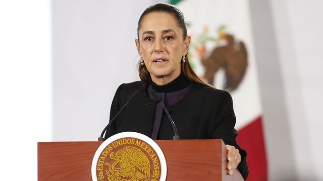 Mexican President Claudia Sheinbaum speaks at a press conference in Mexico City, Mexico, Feb. 23, 2026. Retaliation attacks from the Jalisco New Generation Cartel have left 27 security personnel dead, Mexico's Secretary of Security and Citizen Protection Omar Garcia Harfuch said Monday at a press conference. During the press conference, Sheinbaum has reaffirmed the administration's promise to national security and the reconstruction of peace.