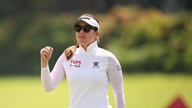 SINGAPORE, SINGAPORE - FEBRUARY 28: Hannah Green of Australia reacts on the fifth green during Day Three of the HSBC Women's World Championship 2026 at Sentosa Golf Club on February 28, 2026 in Singapore, Singapore.