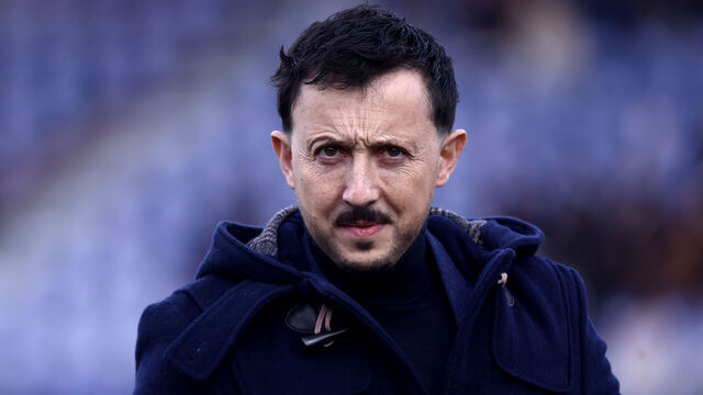 Marseille's Spanish President Pablo Longoria is pictured prior to the French Cup round of 64 football match between Bourg-en-Bresse (FBBP) and Olympique de Marseille (OM) at the Marcel-Verchere Stadium in Bourg-en-Bresse, eastern France, on December 21, 2025.