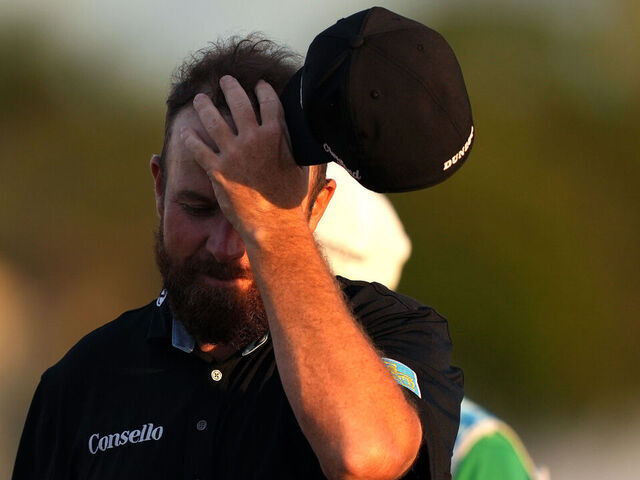 PALM BEACH GARDENS, FLORIDA - MARCH 01: Shane Lowry of Ireland reacts on the 18th green during the final round of the Cognizant Classic 2026 at PGA National Resort And Spa on March 01, 2026 in Palm Beach Gardens, Florida.