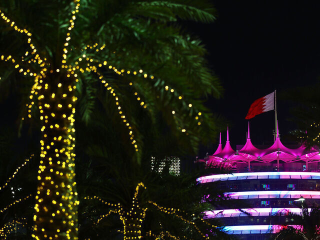 BAHRAIN, BAHRAIN - APRIL 10: The Bahrain flag waves on the Sakhir Tower during previews ahead of the F1 Grand Prix of Bahrain at Bahrain International Circuit on April 10, 2025 in Bahrain, Bahrain.
