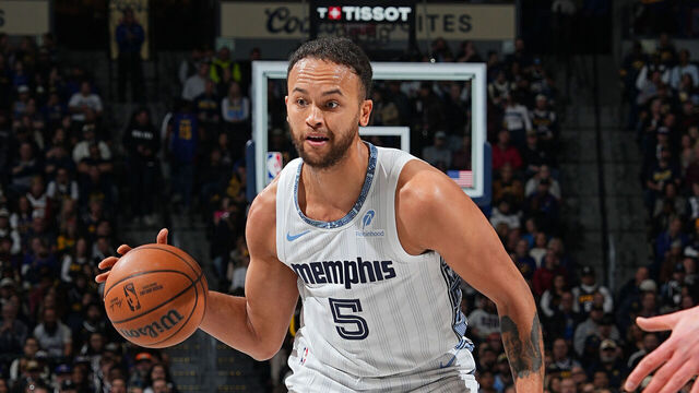 DENVER, CO - FEBRUARY 11: Kyle Anderson #5 of the Memphis Grizzlies looks to pass the ball during the game against the Denver Nuggets on February 11, 2026 at Ball Arena in Denver, Colorado. NOTE TO USER: User expressly acknowledges and agrees that, by downloading and/or using this Photograph, user is consenting to the terms and conditions of the Getty Images License Agreement. Mandatory Copyright Notice: Copyright 2026 NBAE
