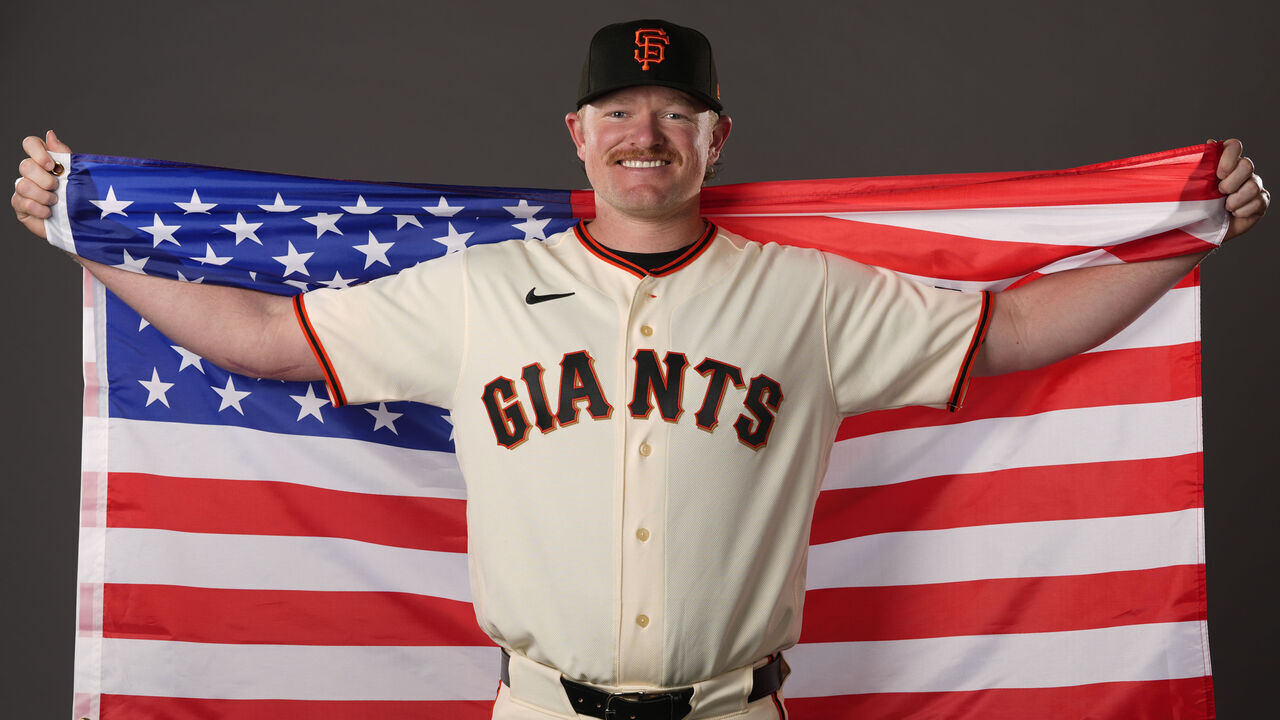 SCOTTSDALE, ARIZONA - FEBRUARY 19: Logan Webb #62 of the San Francisco Giants poses for a portrait at Scottsdale Stadium on February 19, 2026 in Scottsdale, Arizona.
