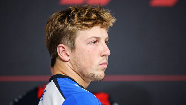 BAHRAIN, BAHRAIN - FEBRUARY 20: Liam Lawson of New Zealand and Visa Cash App Racing Bulls looks on in the Drivers Press Conference during day three of F1 Testing at Bahrain International Circuit on February 20, 2026 in Bahrain, Bahrain.