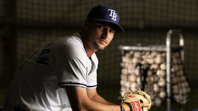 PORT CHARLOTTE, FL - FEBRUARY 19: Shane McClanahan #18 of the Tampa Bay Rays poses for a photo during the Tampa Bay Rays photo day at Charlotte Sports Park on Thursday, February 19, 2026 in Port Charlotte, Florida.