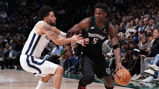 MINNEAPOLIS, MN - MARCH 3: Anthony Edwards #5 of the Minnesota Timberwolves dribbles the ball during the game against the Memphis Grizzlies on March 3, 2026 at Target Center in Minneapolis, Minnesota. Mandatory Copyright Notice: Copyright 2026 NBAE