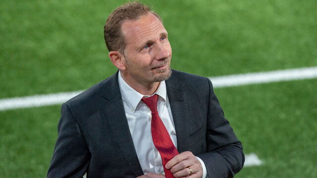 LAUSANNE, SWITZERLAND - MARCH 25: Head Coach Mauro Lustrinelli of Switzerland looks on prior the UEFA European Under-21 Championship Qualifier between Switzerland U21 and Wales U21 at Stade de la Tuiliere on March 25, 2022 in Lausanne, Switzerland.