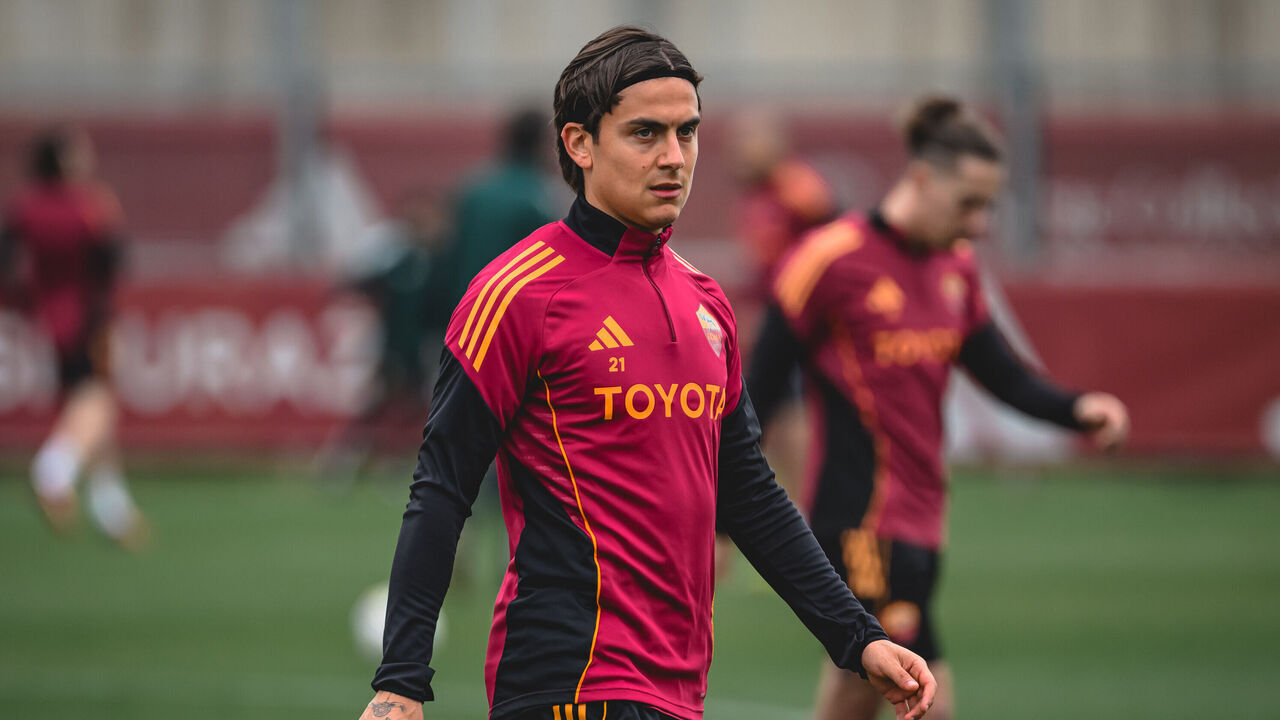 ROME, ITALY - FEBRUARY 27: AS Roma player Paulo Dybala during training session at Centro Sportivo Fulvio Bernardini on February 27, 2026 in Rome, Italy.