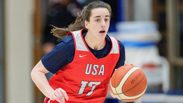 DURHAM, NORTH CAROLINA - DECEMBER 12: Caitlin Clark practices during the United States Women's Basketball Team training camp at Duke University on December 12, 2025 in Durham, North Carolina.