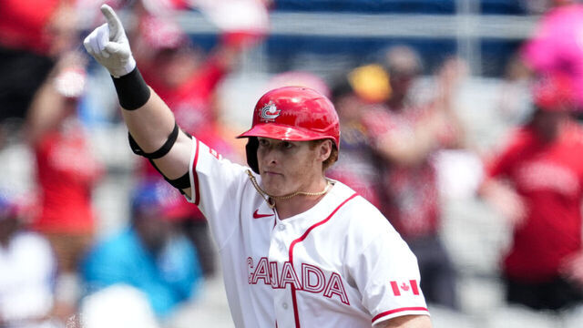 SAN JUAN, PUERTO RICO - MARCH 07: Owen Caissie #21 of Team Canada rounds the bases after hitting a two-run home run in the second inning of the 2026 World Baseball Classic Pool A game presented by Capital One between Team Colombia and Team Canada at Hiram Bithorn Stadium on Saturday, March 7, 2026 in San Juan, Puerto Rico.