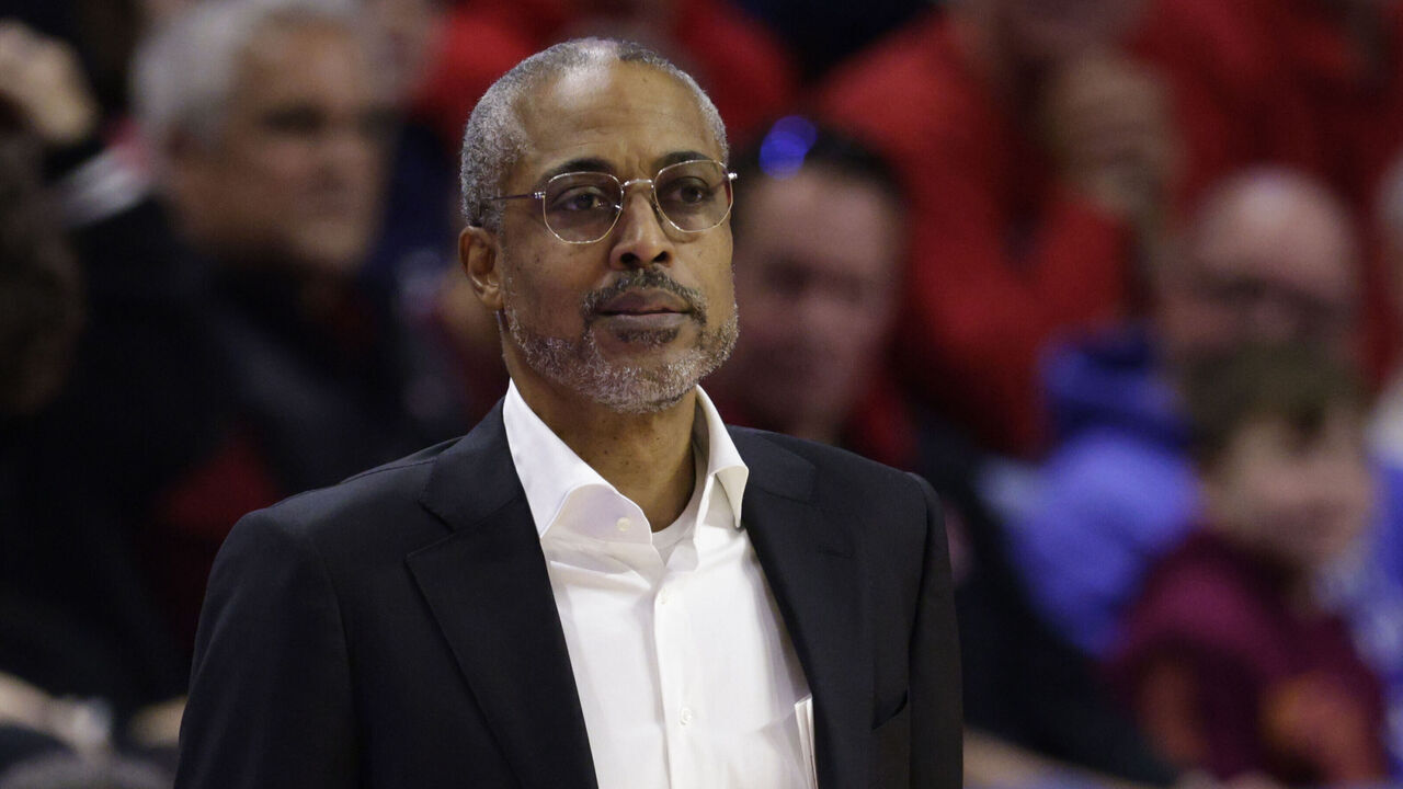 PISCATAWAY, NEW JERSEY - DECEMBER 16: Head coach Rod Strickland of the Long Island Sharks looks on during a game against the Rutgers Scarlet Knights at Jersey Mike's Arena on December 16, 2023 in Piscataway, New Jersey. Rutgers defeated LIU 83-61.