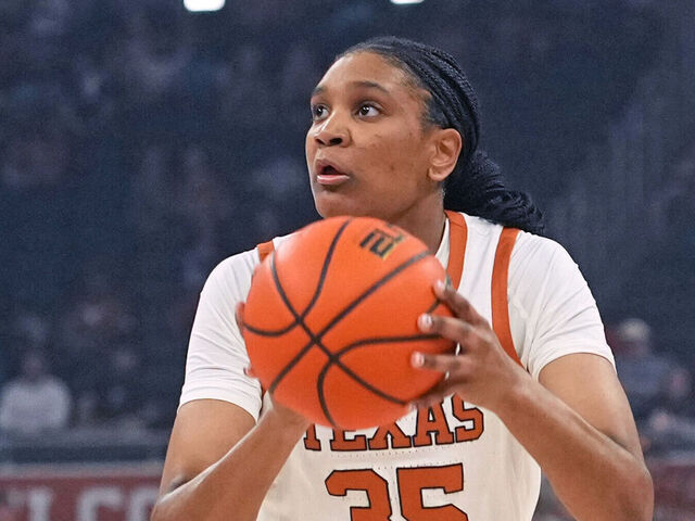 AUSTIN, TEXAS - FEBRUARY 26: Madison Booker #35 of the Texas Longhorns shoots during the first half against the Georgia Bulldogs at Moody Center on February 26, 2026 in Austin, Texas.