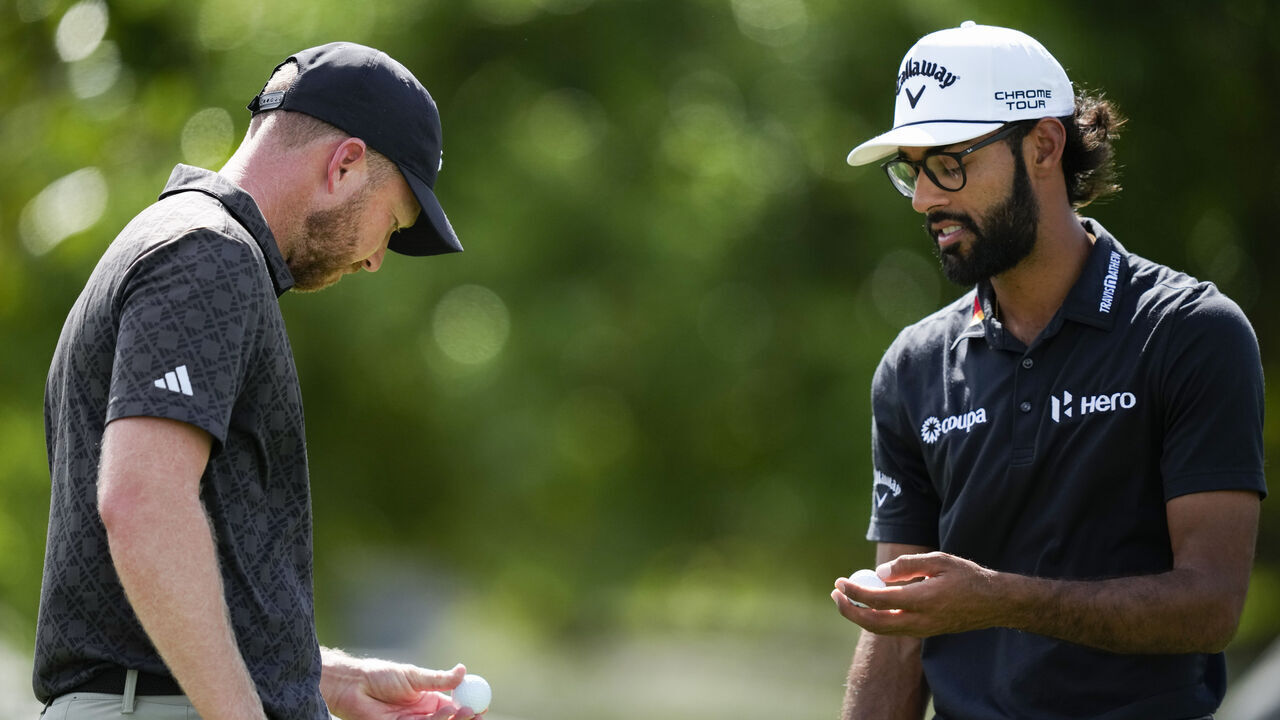 ORLANDO, FLORIDA - MARCH 07: Daniel Berger and Akshay Bhatia on the first hole during the third round of Arnold Palmer Invitational presented by Mastercard at Arnold Palmer's Bay Hill Club & Lodge on March 7, 2026 in Orlando, Florida.