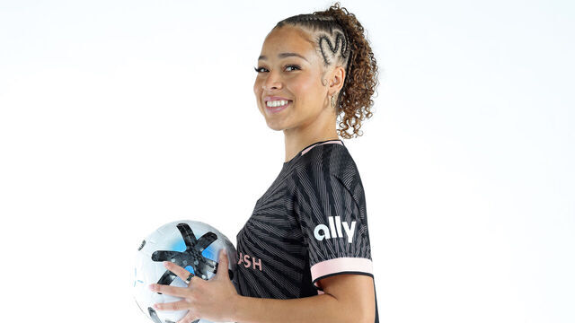 THOUSAND OAKS, CALIFORNIA - FEBRUARY 12: Savy King #3 of Angel City FC poses for a portrait at ACFC Performance Center on February 12, 2026 in Thousand Oaks, California.