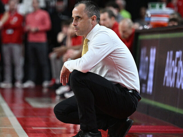 LINCOLN, NEBRASKA - MARCH 8: Head coach Ben McCollum of the Iowa Hawkeyes watches the action against the Nebraska Cornhuskers during the first half at Pinnacle Bank Arena on March 8, 2026 in Lincoln, Nebraska.