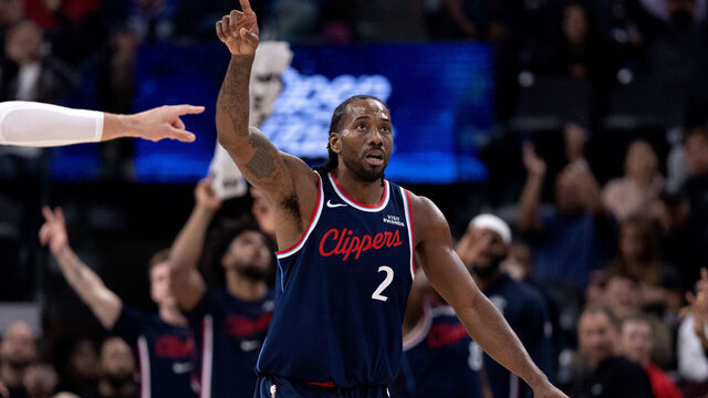 Inglewood, CA - March 11: LA Clippers forward Kawhi Leonard (2) reacts after a basket during the first half of an NBA basketball game against the Minnesota Timberwolves at Intuit Dome on Wednesday, March 11, 2026 in Inglewood, CA. (Eric Thayer / Los Angeles Times via Getty Images)