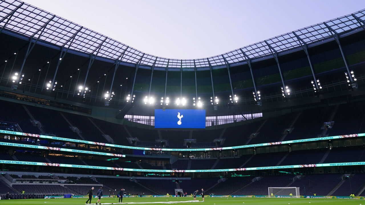 A general view of the Tottenham Hotspur Stadium ahead of the Premier League match between Tottenham Hotspur and Crystal Palace at Tottenham Hotspur Stadium in London, United Kingdom, on March 5, 2026.