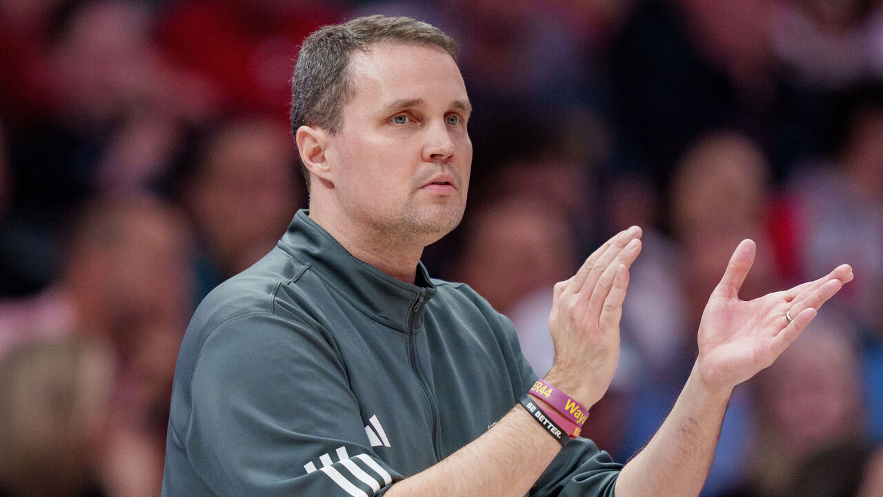 CHARLOTTE, NORTH CAROLINA - MARCH 12: Head coach Will Wade of the NC State Wolfpack looks on in the second half against the Virginia Cavaliers during the quarterfinals of the 2026 Men's ACC Tournament at Spectrum Center on March 12, 2026 in Charlotte, North Carolina.