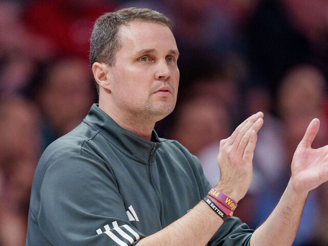 CHARLOTTE, NORTH CAROLINA - MARCH 12: Head coach Will Wade of the NC State Wolfpack looks on in the second half against the Virginia Cavaliers during the quarterfinals of the 2026 Men's ACC Tournament at Spectrum Center on March 12, 2026 in Charlotte, North Carolina.