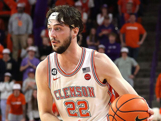 CLEMSON, SC - JANUARY 20: Clemson Tigers forward Carter Welling (22) during a college basketball game between the NC State Wolfpack and the Clemson Tigers on January 20, 2026 at Littlejohn Coliseum in Clemson, S.C.