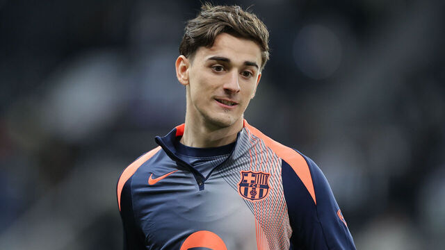 NEWCASTLE UPON TYNE, ENGLAND - MARCH 10: Gavi of FC Barcelona during the UEFA Champions League 2025/26 Round of 16 First Leg match between Newcastle United FC and FC Barcelona at St James' Park on March 10, 2026 in Newcastle upon Tyne, England.