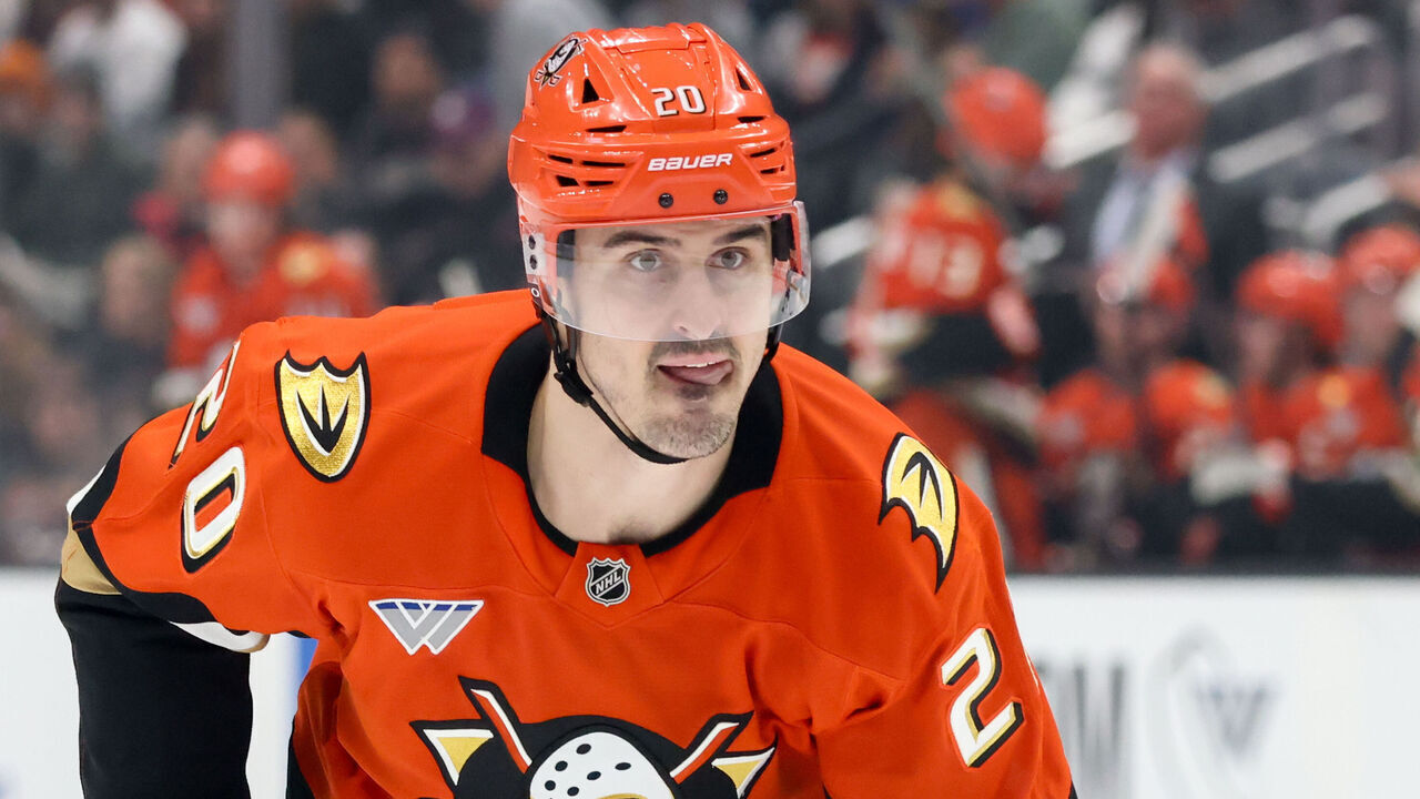 ANAHEIM, CA - DECEMBER 31: Chris Kreider #20 of the Anaheim Ducks skates on the ice during the third period against the Tampa Bay Lightning at Honda Center on December 31, 2025 in Anaheim, California.