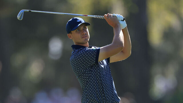PONTE VEDRA BEACH, FLORIDA - MARCH 14: Ludvig Aberg of Sweden hits his second shot on the 10th hole during the third round of THE PLAYERS Championship 2026 at THE PLAYERS Stadium course at TPC Sawgrass on March 14, 2026 in Ponte Vedra Beach, Florida.