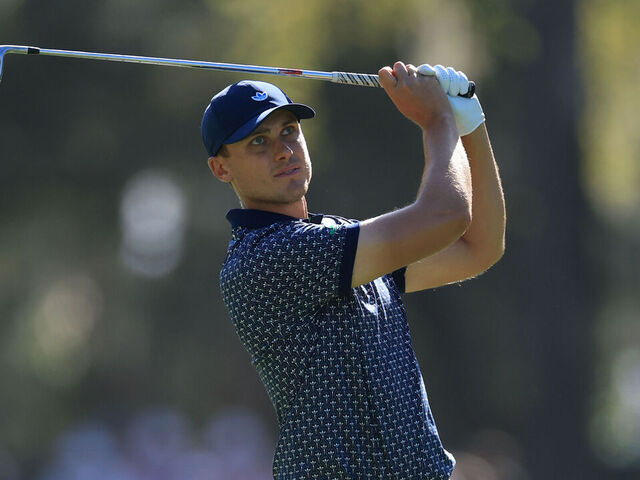 PONTE VEDRA BEACH, FLORIDA - MARCH 14: Ludvig Aberg of Sweden hits his second shot on the 10th hole during the third round of THE PLAYERS Championship 2026 at THE PLAYERS Stadium course at TPC Sawgrass on March 14, 2026 in Ponte Vedra Beach, Florida.