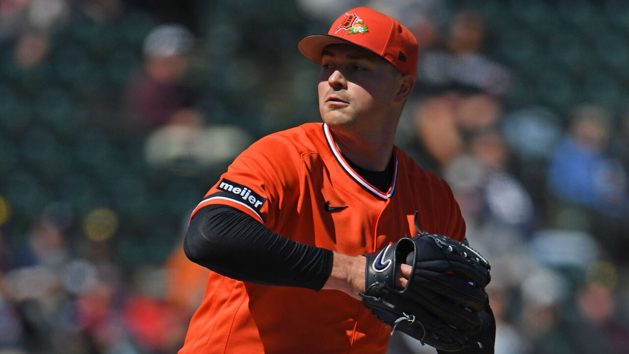 LAKELAND, FLORIDA - FEBRUARY 23: Tarik Skubal #29 of the Detroit Tigers pitches during the first inning of a spring training game against the Minnesota Twins at Publix Field at Joker Marchant Stadium on February 23, 2026 in Lakeland, Florida.
