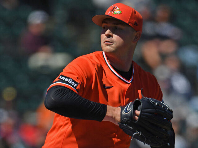 LAKELAND, FLORIDA - FEBRUARY 23: Tarik Skubal #29 of the Detroit Tigers pitches during the first inning of a spring training game against the Minnesota Twins at Publix Field at Joker Marchant Stadium on February 23, 2026 in Lakeland, Florida.