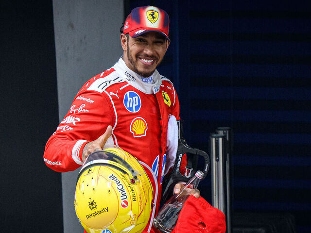 SHANGHAI, CHINA - MARCH 15: Third placed Lewis Hamilton of Great Britain and Scuderia Ferrari in parc ferme during the F1 Grand Prix of China at Shanghai International Circuit on March 15, 2026 in Shanghai, China.