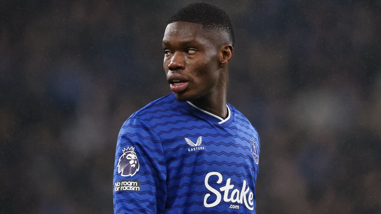 LIVERPOOL, ENGLAND - FEBRUARY 23: Thierno Barry of Everton during the Premier League match between Everton and Manchester United at Hill Dickinson Stadium on February 23, 2026 in Liverpool, England.