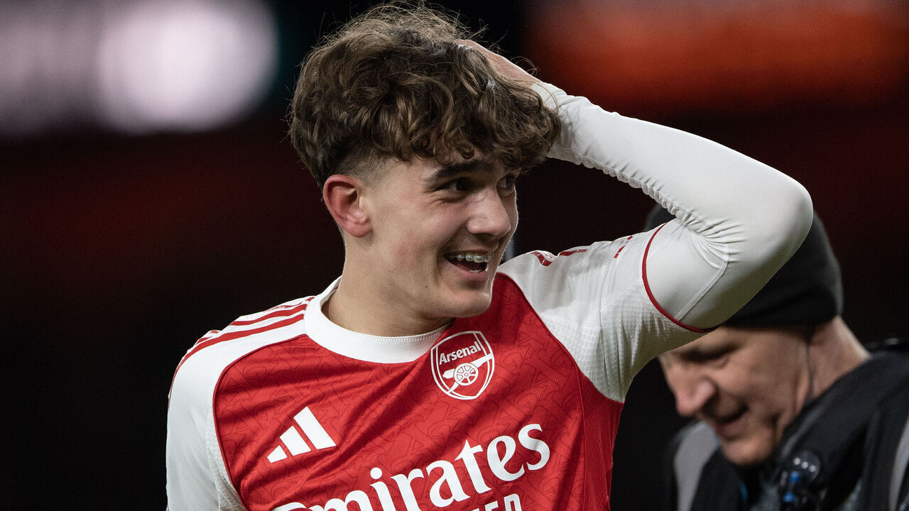 LONDON, ENGLAND - MARCH 14: Max Dowman celebrates scoring Arsenal's second goal during the Premier League match between Arsenal and Everton at Emirates Stadium on March 14, 2026 in London, United Kingdom.