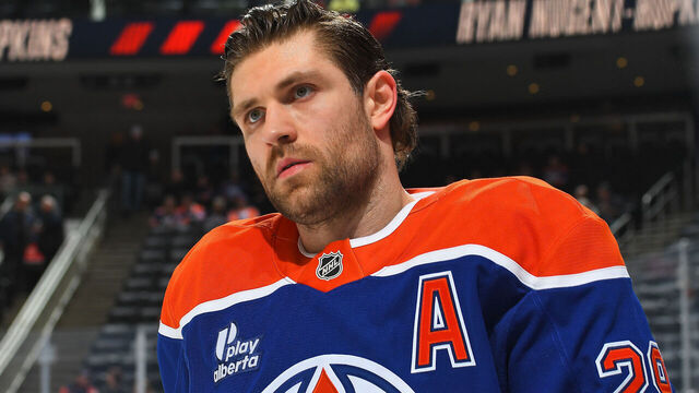 EDMONTON, CANADA - MARCH 3: Leon Draisaitl #29 of the Edmonton Oilers participates in warmups prior to the game against the Ottawa Senators at Rogers Place on March 3, 2026, in Edmonton, Alberta, Canada.