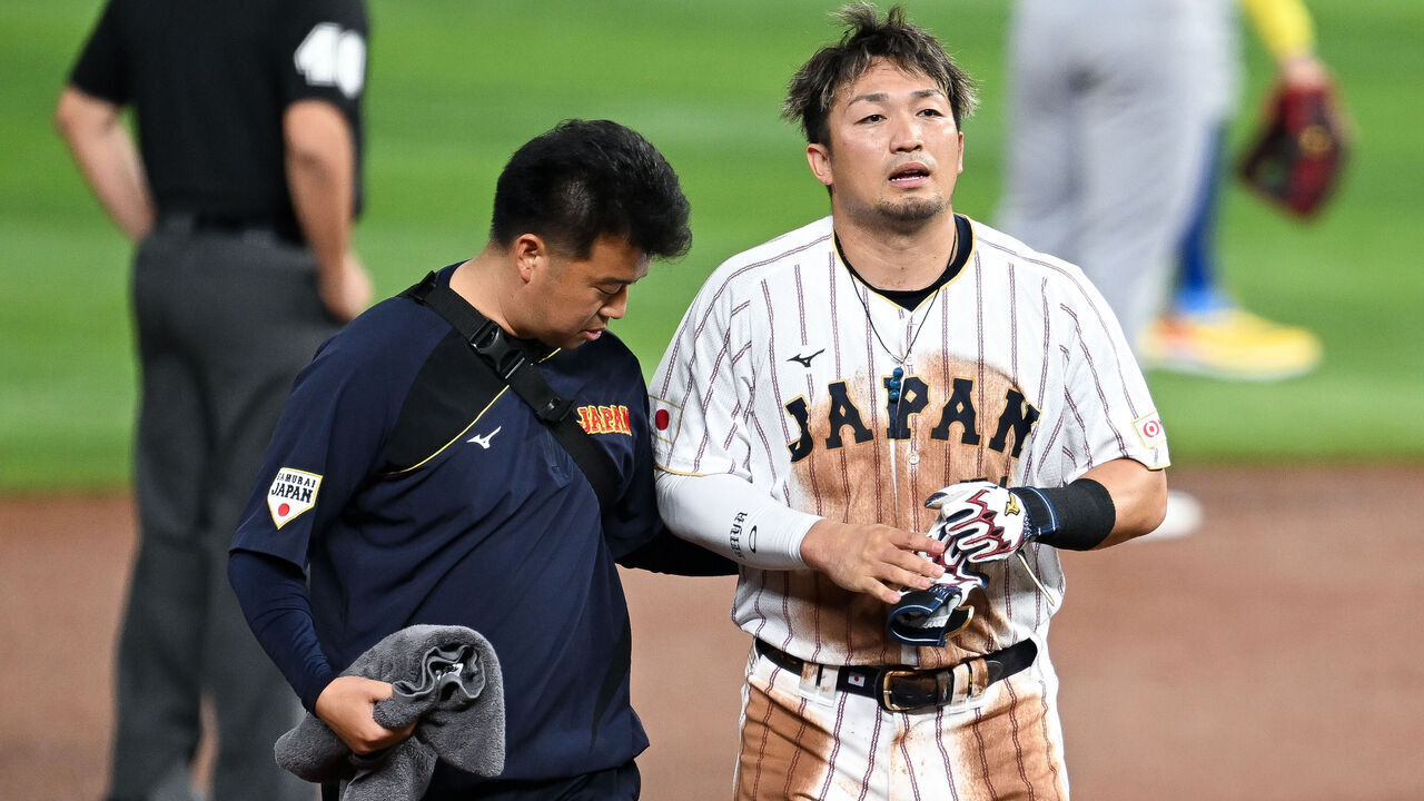 MIAMI, FLORIDA - MARCH 14: Seiya Suzuki #51 of Team Japan reacts after getting tagged out during the second inning against Team Venezuela during the 2026 World Baseball Classic at loanDepot park on March 14, 2026 in Miami, Florida.