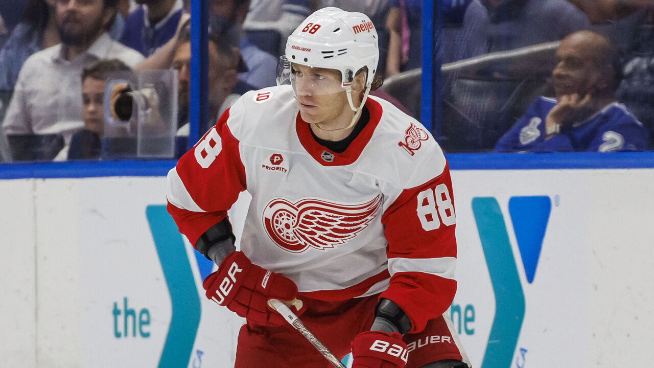 TAMPA, FL - MARCH 12: Patrick Kane #88 of the Detroit Red Wings against the Tampa Bay Lightning at Benchmark International Arena on March 12, 2026 in Tampa, Florida.