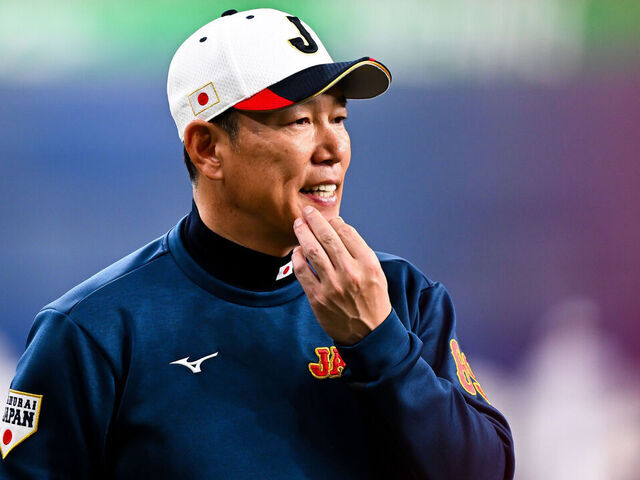 OSAKA, JAPAN - MARCH 03: Manager Hirokazu Ibata #89 of Japan looks on prior to the exhibition game between Hanshin Tigers and Japan at Kyocera Dome Osaka on March 03, 2026 in Osaka, Japan.
