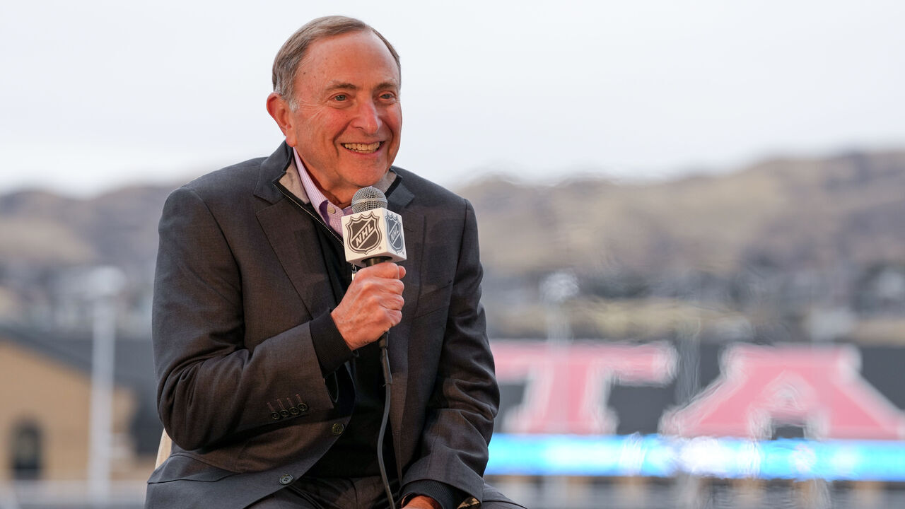 SALT LAKE CITY, UTAH - JANUARY 7: NHL Commissioner Gary Bettman announces that the NHL 2027 Winter Classic Game will be held at the Rice-Eccles Stadium on January 7, 2026 in Salt Lake City, Utah.