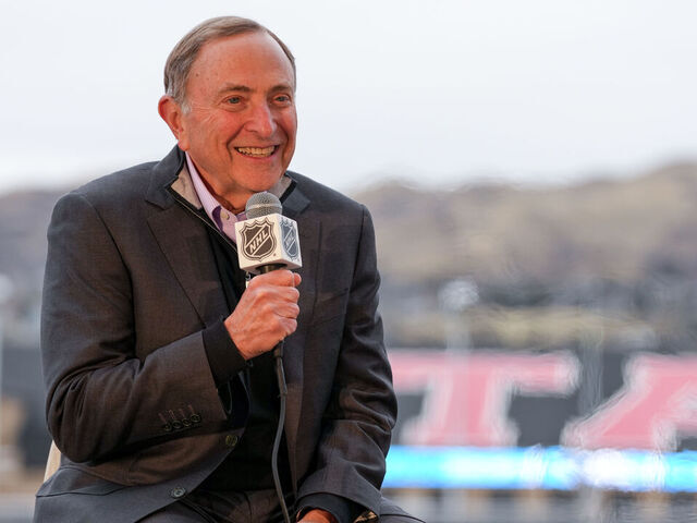 SALT LAKE CITY, UTAH - JANUARY 7: NHL Commissioner Gary Bettman announces that the NHL 2027 Winter Classic Game will be held at the Rice-Eccles Stadium on January 7, 2026 in Salt Lake City, Utah.