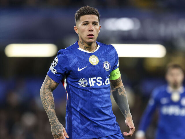 LONDON, ENGLAND - MARCH 17: Enzo Fernández of Chelsea during the UEFA Champions League 2025/26 Round of 16 Second Leg match between Chelsea FC and Paris Saint-Germain FC at Stamford Bridge on March 17, 2026 in London, England.