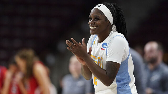 COLUMBIA, SOUTH CAROLINA - MARCH 19: Jaylia Reed of the Southern University Jaguars reacts as time runs out during a First Four game against the Samford Bulldogs in the 2026 NCAA Women's Basketball Tournament at Colonial Life Arena on March 19, 2026 in Columbia, South Carolina. The Southern University Jaguars won 65-53.