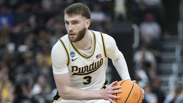 ST LOUIS, MISSOURI - MARCH 20: Braden Smith #3 of the Purdue Boilermakers looks to pass the ball during the first half against the Queens University of Charlotte Royals in the first round of the 2026 NCAA Men's Basketball Tournament at Enterprise Center on March 20, 2026 in St Louis, Missouri.