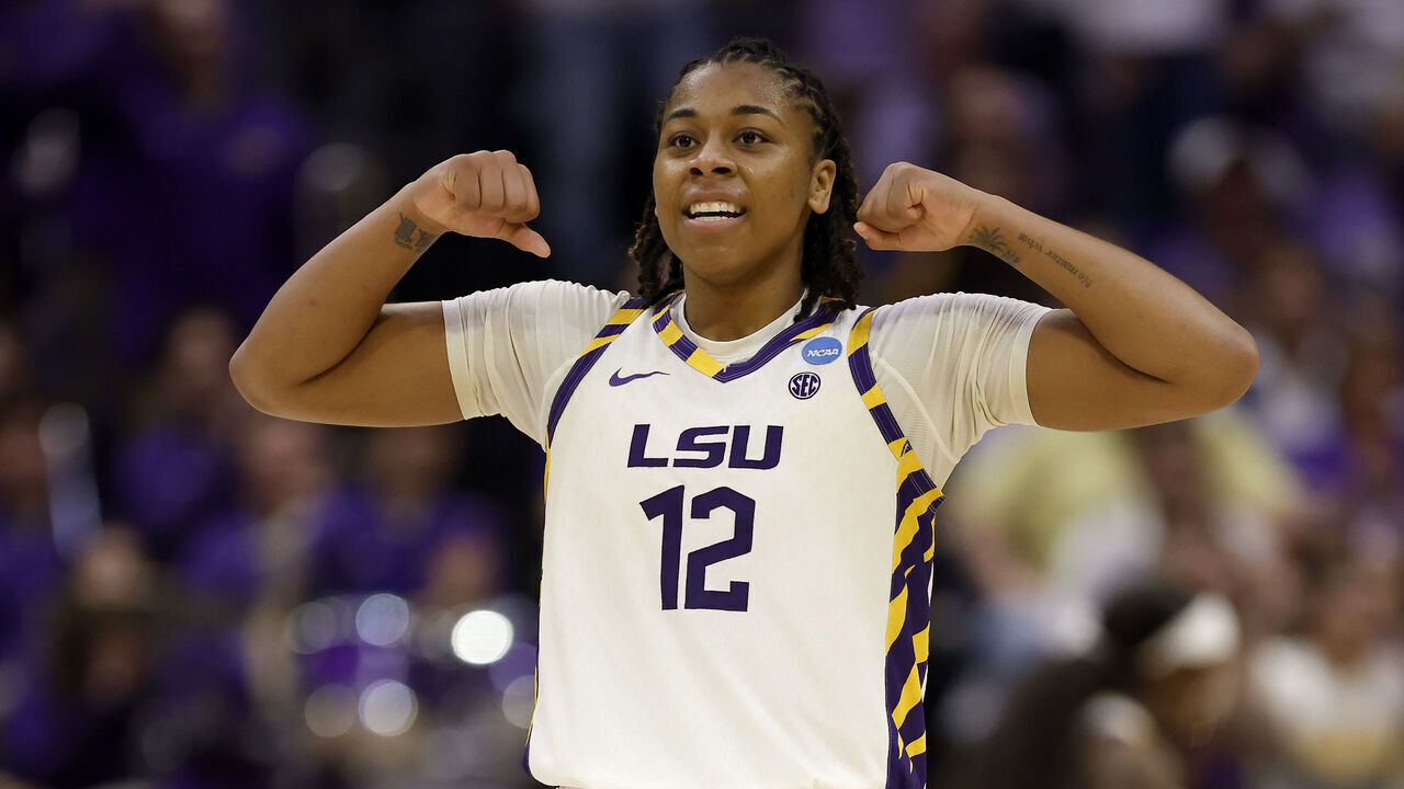 BATON ROUGE, LOUISIANA - MARCH 22: Mikaylah Williams #12 of the LSU Tigers reacts during the second half of a game against the Texas Tech Lady Raiders in the second round of the 2026 NCAA Women's Basketball Tournament at Pete Maravich Assembly Center on March 22, 2026 in Baton Rouge, Louisiana.
