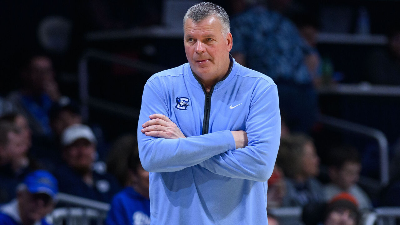 INDIANAPOLIS, IN - MARCH 04: Creighton Bluejays head coach Greg McDermott on the sidelines during the men's college basketball game between the Butler Bulldogs and Creighton Bluejays on March 4, 2026, at Hinkle Fieldhouse in Indianapolis, IN.