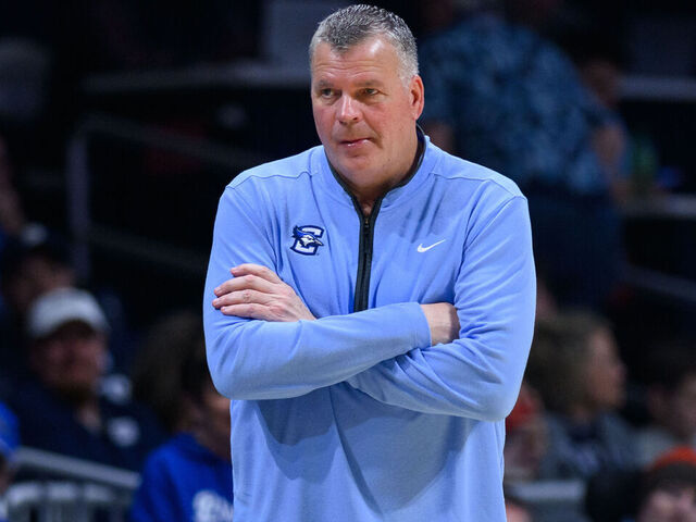 INDIANAPOLIS, IN - MARCH 04: Creighton Bluejays head coach Greg McDermott on the sidelines during the men's college basketball game between the Butler Bulldogs and Creighton Bluejays on March 4, 2026, at Hinkle Fieldhouse in Indianapolis, IN.