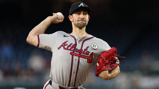 WASHINGTON, DC - SEPTEMBER 15: Spencer Strider #99 of the Atlanta Braves pitches against the Washington Nationals during the second inning at Nationals Park on September 15, 2025 in Washington, DC.