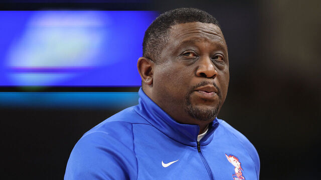 CHICAGO, ILLINOIS - FEBRUARY 02: Athletic Director DeWayne Peevy of the DePaul Blue Demons looks on during the second half between the DePaul Blue Demons and the Seton Hall Pirates at Wintrust Arena on February 02, 2025 in Chicago, Illinois.