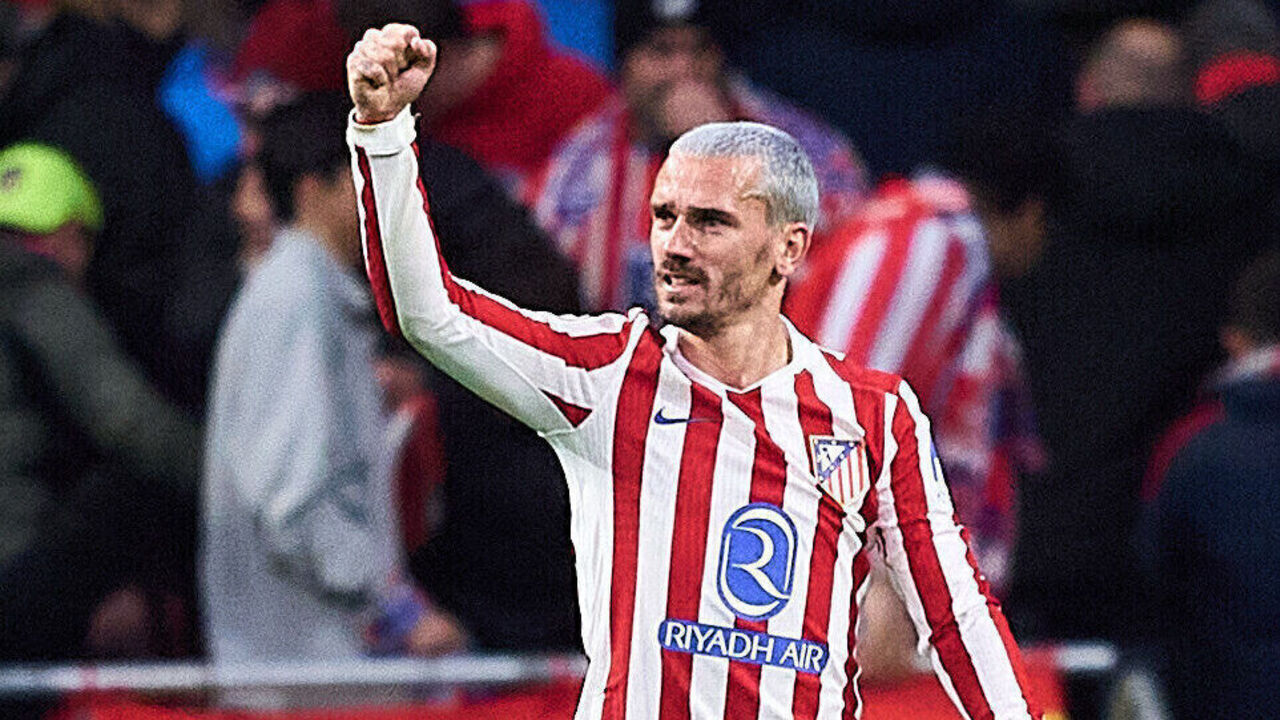 MADRID, SPAIN - MARCH 10: Antoine Griezmann of Atletico de Madrid celebrates scoring his team's second goal during the UEFA Champions League 2025/26 Round of 16 First Leg match between Atletico de Madrid and Tottenham Hotspur FC at Estadio Civitas Metropolitano on March 10, 2026 in Madrid, Spain.