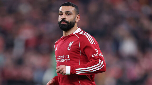 LIVERPOOL, ENGLAND - MARCH 18: Mohamed Salah of Liverpool during the UEFA Champions League 2025/26 Round of 16 Second Leg match between Liverpool FC and Galatasaray SK at Anfield on March 18, 2026 in Liverpool, England.